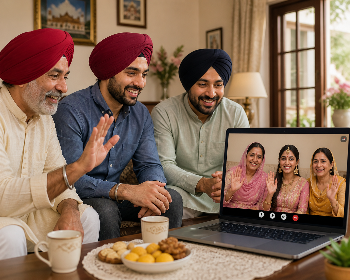 Sikh family video call